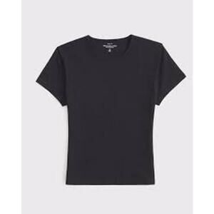 Abercrombie Double Lined Baby Tee Small Black